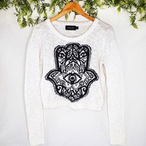 CLOSET CLOSING! MINKPINK • Black & White Hamsa Sweater